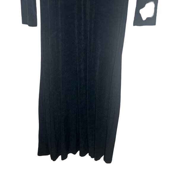Apparel World Size Large Black Mock Neck Long Sleeve Pullover Maxi Dress - Picture 5 of 8